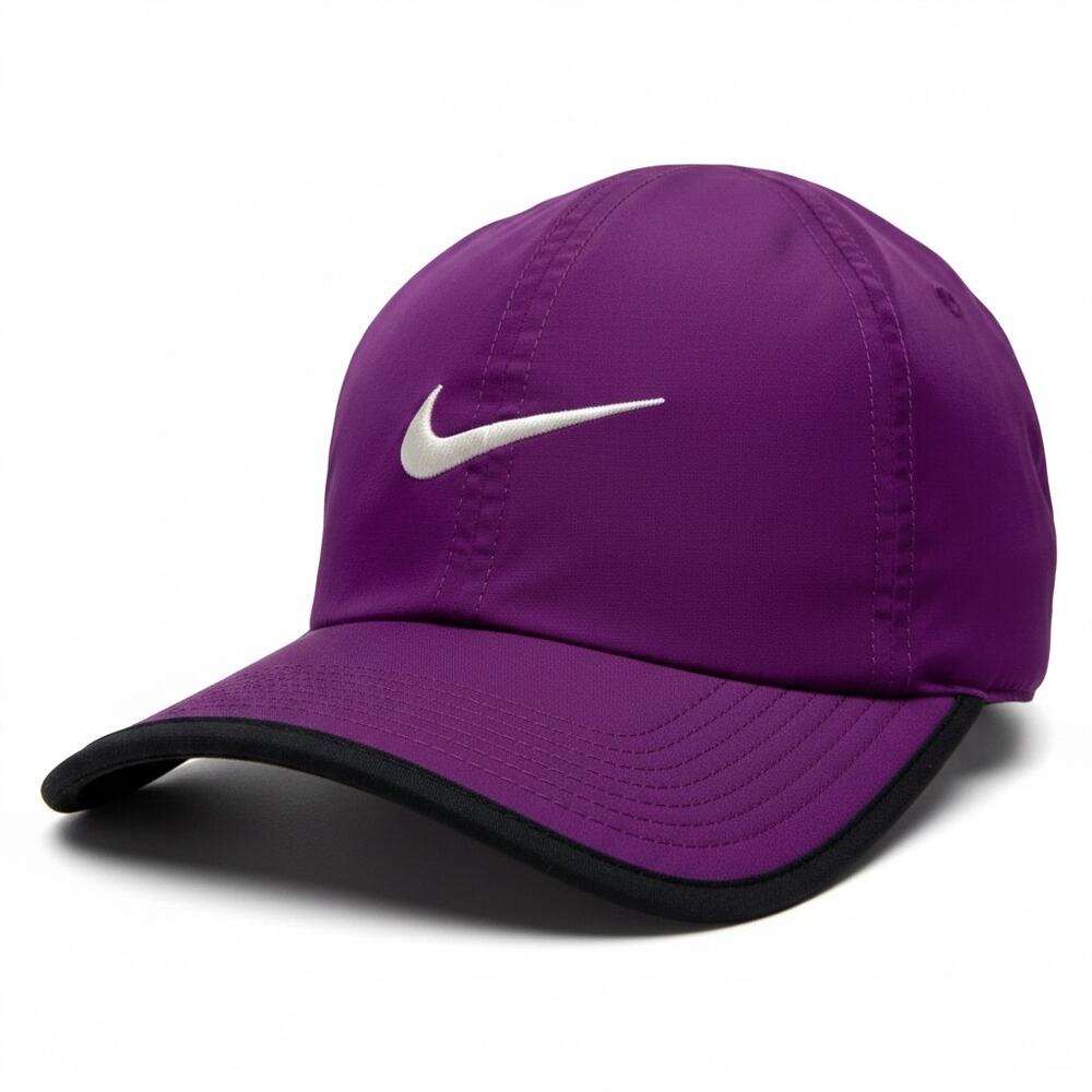 Nike Featherlight Dri-FIT Running Cap Hat Purple Black Adjustable Lightweight